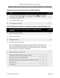 Settlement Agreement &amp; Payroll Correction Payment Request Form Checklists - West Virginia, Page 6