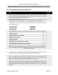 Settlement Agreement &amp; Payroll Correction Payment Request Form Checklists - West Virginia