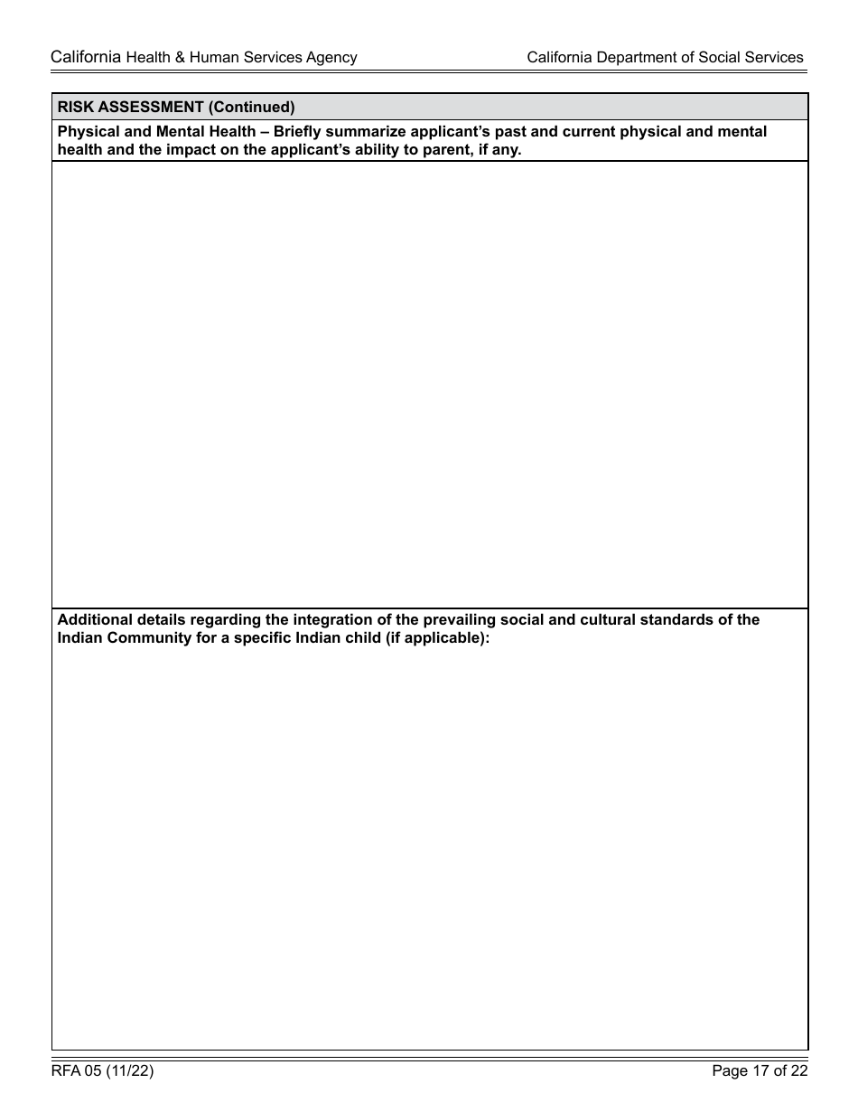 Form RFA05 Resource Family Approval - Written Report - California, Page 17