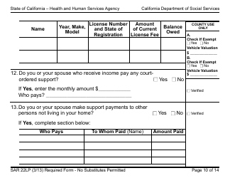 Form SAR22LP Sponsored Noncitizens Applying for or Receiving Cash Aid and/or CalFresh - Large Print - California, Page 10