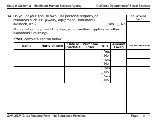 Form SAR22LP Sponsored Noncitizens Applying for or Receiving Cash Aid and/or CalFresh - Large Print - California, Page 11