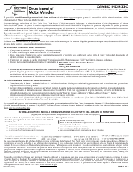 Document preview: Form MV-232I Address Change - New York (Italian)
