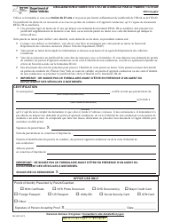 Document preview: Form MV-45F Statement of Identity and/or Residence by Parent/Guardian - New York (French)