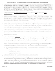 Form MV-664.1F Application for a Parking Permit or License Plates, Ifor Persons With Severe Disabilities - New York (French), Page 2