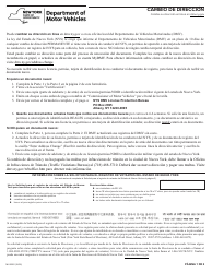 Formulario MV-232S Cambio De Direccion - New York (Spanish)