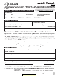 Document preview: Formulario MV-900SP Aviso De Gravamen - New York (Spanish)