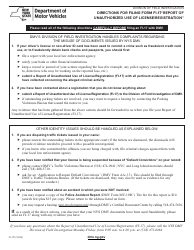 Document preview: Form FI-17 Report of Unauthorized Use of License/Registration - New York