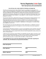 Service Registration Intake Form - Nova Scotia School for Adult Learning (Nssal) - Nscc, Adult High Schools and Universite Sainte-Anne - Nova Scotia, Canada, Page 5