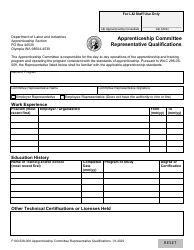 Document preview: Form F100-528-000 Apprenticeship Committee Representative Qualifications - Washington