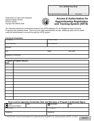 Document preview: Form F100-535-000 Access & Authorization for Apprenticeship Registration and Tracking System (Arts) - Washington