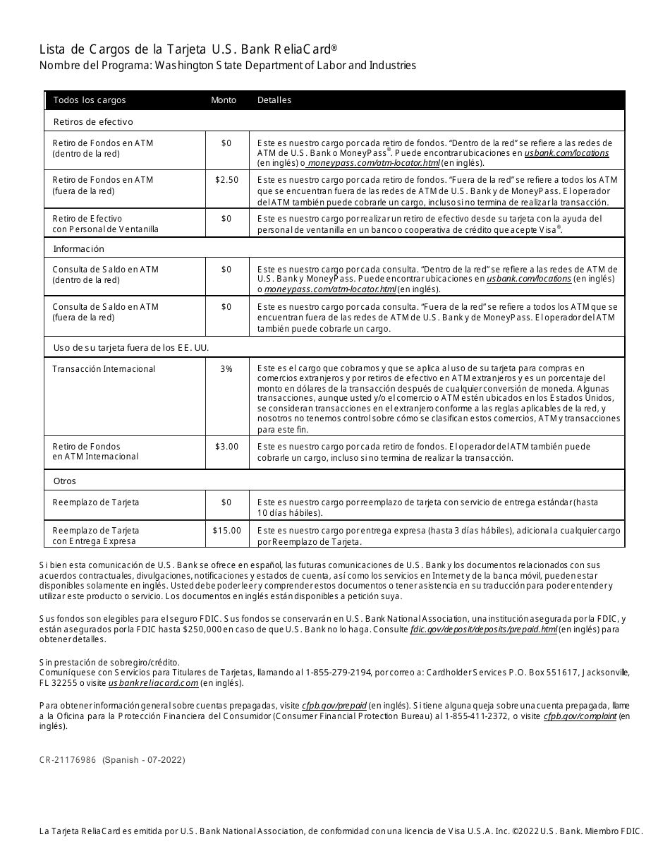 Formulario F120-211-999 Formulario De Autorizacion De Metodo De Pago - Washington (Spanish), Page 4