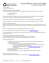 Form F120-240-000 Payment Method Authorization Form for Providers in Mexico Only - Washington, Page 2