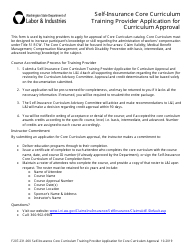 Form F207-231-000 Self-insurance Core Curriculum Training Provider Application for Curriculum Approval - Washington