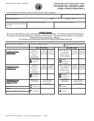 Document preview: Formulario F212-050-999 Industria De Paneles De Yeso Informe Del Propietario O Del Subcontrastista - Washington (Spanish)