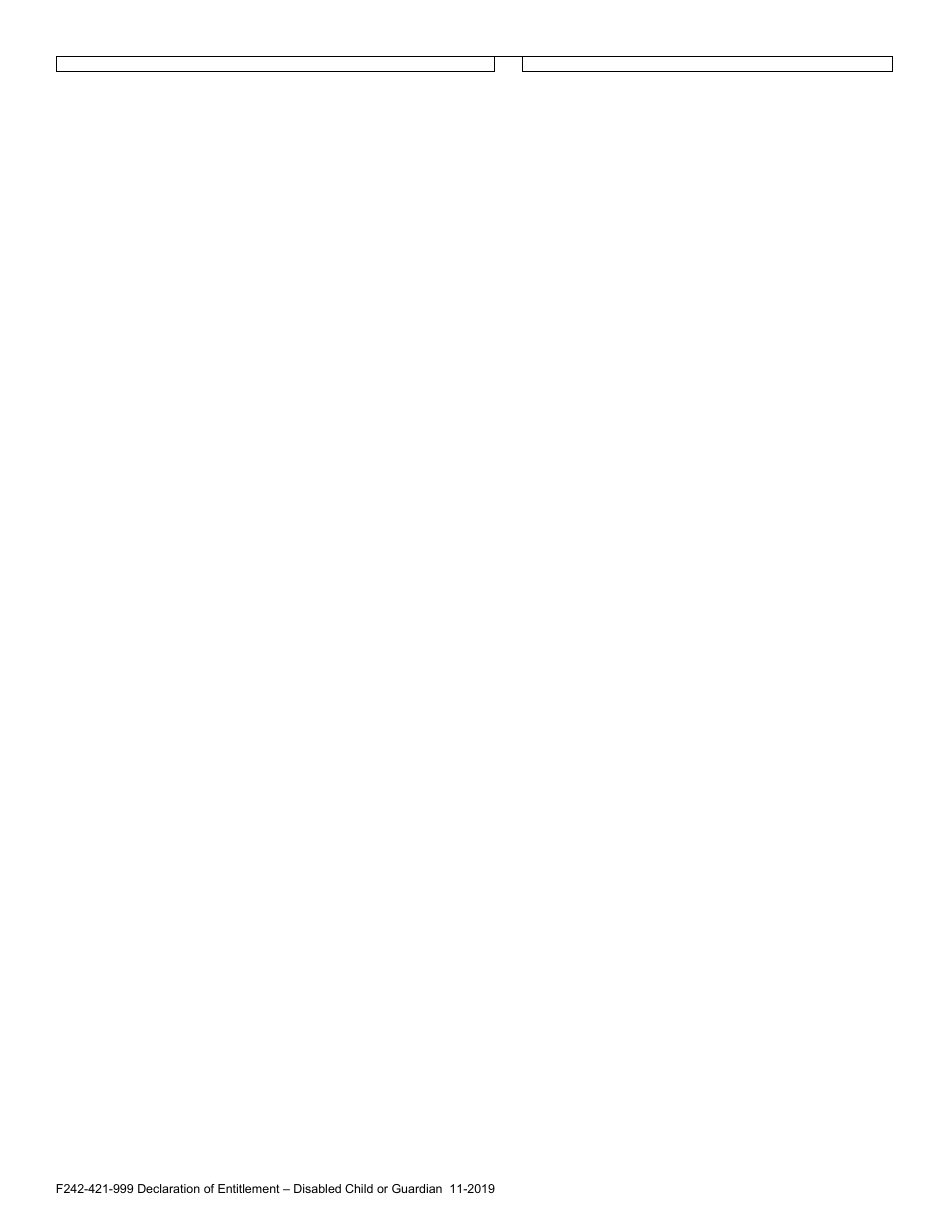 Formulario F242-421-999 Declaracion De Derechos De Hijos(As) Discapacitados(As) O Tutores a Recibir Beneficios Bajo El Seguro Industrial - Washington (Spanish), Page 2