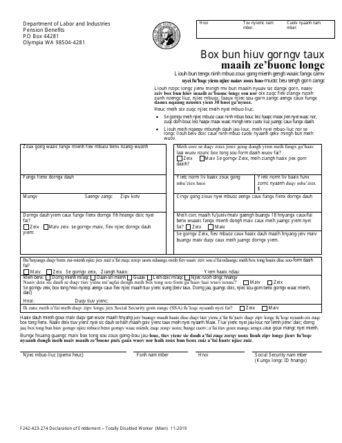 Form F242-423-274  Printable Pdf