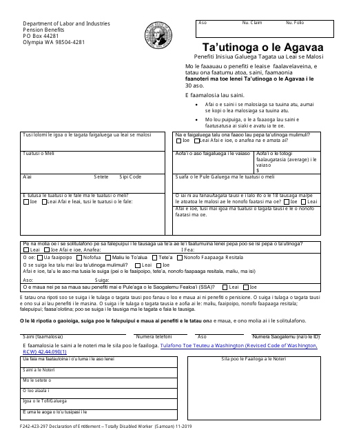 Form F242-423-297  Printable Pdf