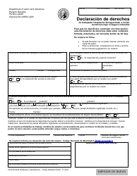 Document preview: Formulario F242-423-999 Declaracion De Derechos De Trabajador Totalmente Discapacitado a Recibir Beneficios Bajo El Seguro Industrial - Washington (Spanish)
