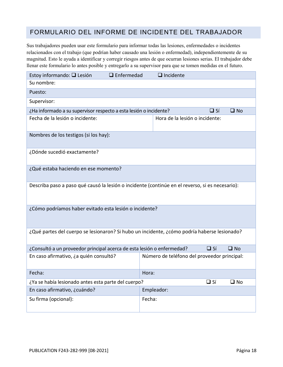 Formulario F243-282-999 Guia De Herramientas Para El Retorno Al Trabajo - Washington (Spanish), Page 19