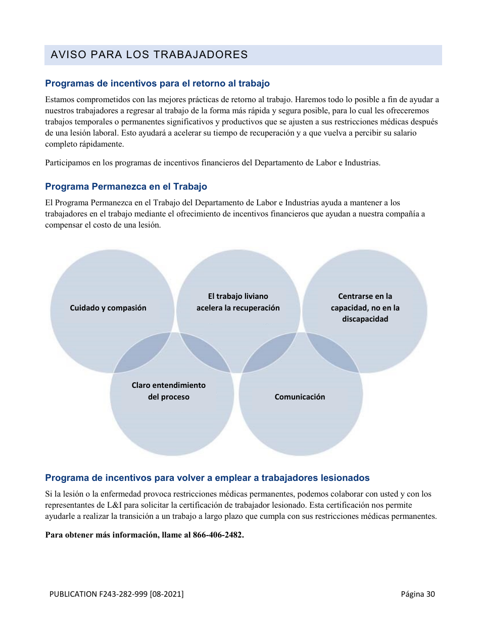 Formulario F243-282-999 Guia De Herramientas Para El Retorno Al Trabajo - Washington (Spanish), Page 31