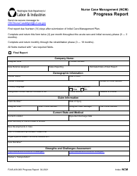 Form F245-439-000 Nurse Case Management (Ncm) Progress Report - Washington