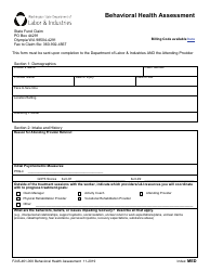 Form F245-461-000 Behavioral Health Assessment - Washington