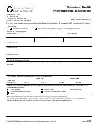 Form F245-462-000 Behavioral Health Intervention/Re-assessment - Washington