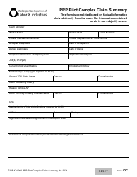 Document preview: Form F245-474-000 PRP Pilot Complex Claim Summary - Washington