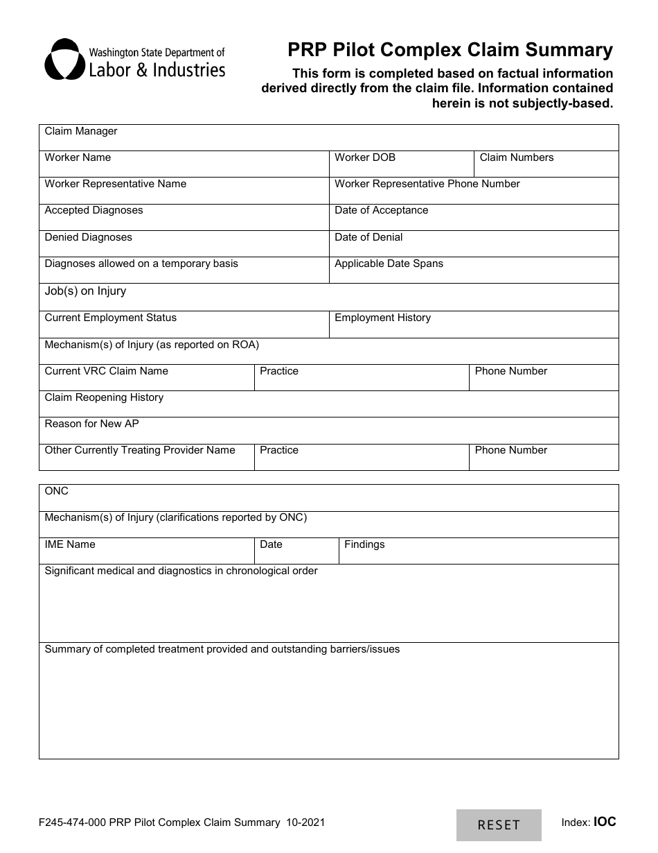 Form F245-474-000 - Fill Out, Sign Online and Download Fillable PDF ...