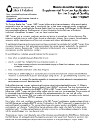 Form F245-478-000 Musculoskeletal Surgeon&#039;s Supplemental Provider Application for the Surgical Quality Care Program - Washington, Page 2