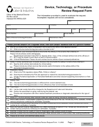 Form F252-013-000 Device, Technology, or Procedure Review Request Form - Washington