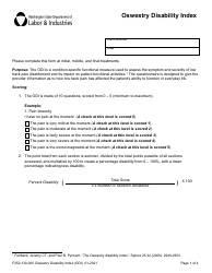 Form F252-130-000 Oswestry Disability Index - Washington