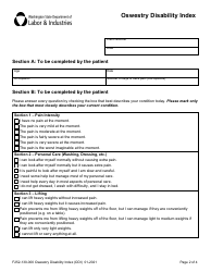 Form F252-130-000 Oswestry Disability Index - Washington, Page 2