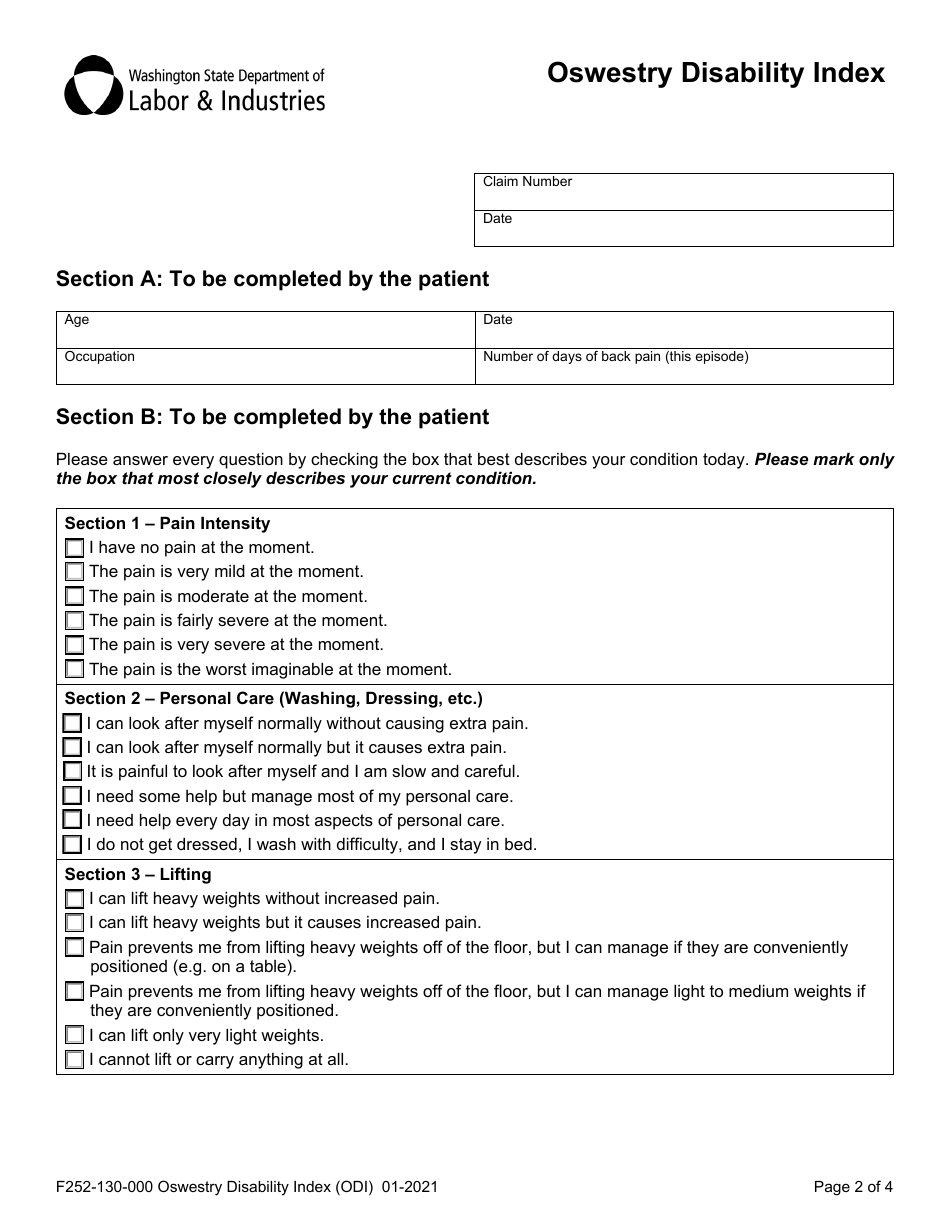 Form F252-130-000 - Fill Out, Sign Online and Download Fillable PDF ...