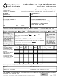 Document preview: Form F280-059-000 Preferred Worker Wage Reimbursement Application for Employers - Washington