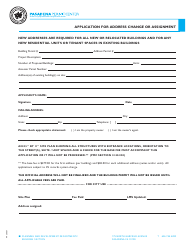 Document preview: Form PPC0067 Application for Address Change or Assignment - City of Pasadena, California