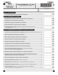 Form 1041ME Schedule A Adjustments to Tax - Maine