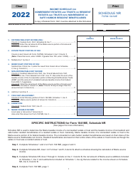 Form 1041ME Schedule NR Income Schedule for Nonresident Estates and Trusts or Resident Estates and Trusts With Nonresident or Safe Harbor Resident Beneficiaries - Maine