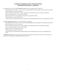 Credit for Disability Income Protection Plans Worksheet - Maine, Page 2