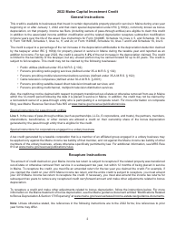 Maine Capital Investment Credit Worksheet - Maine, Page 2