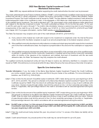 New Markets Capital Investment Credit Worksheet - Maine, Page 2