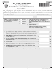 Student Loan Repayment Tax Credit Worksheet for Maine Resident &amp; Part-Year Resident Individuals - Maine