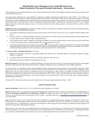 Student Loan Repayment Tax Credit Worksheet for Maine Resident &amp; Part-Year Resident Individuals - Maine, Page 2