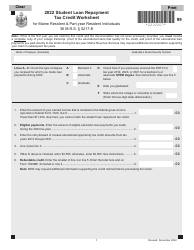 Document preview: Student Loan Repayment Tax Credit Worksheet for Maine Resident & Part-Year Resident Individuals - Maine