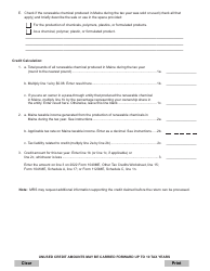 Renewable Chemicals Tax Credit Worksheet - Maine, Page 2