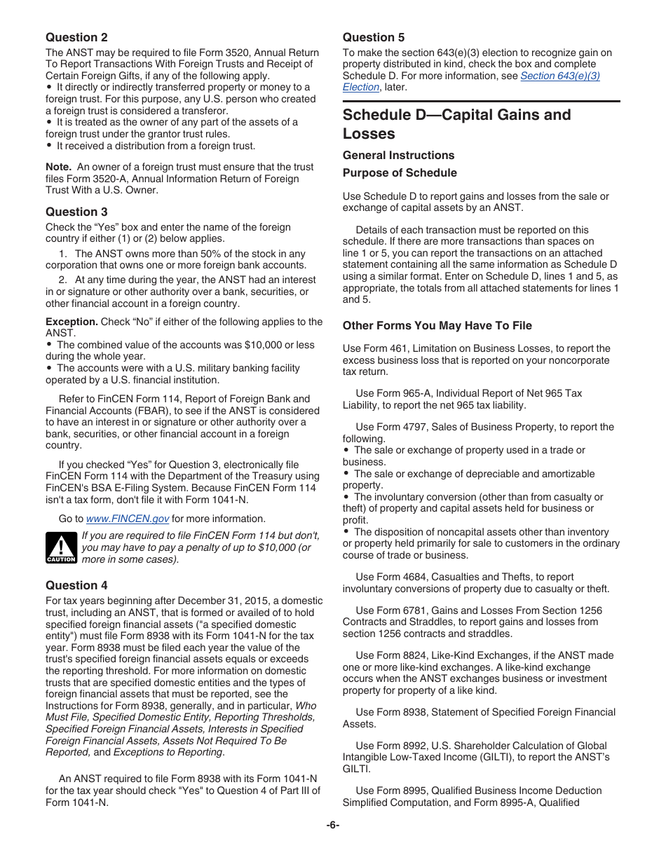 Instructions for IRS Form 1041-N U.S. Income Tax Return for Electing Alaska Native Settlement Trusts, Page 6