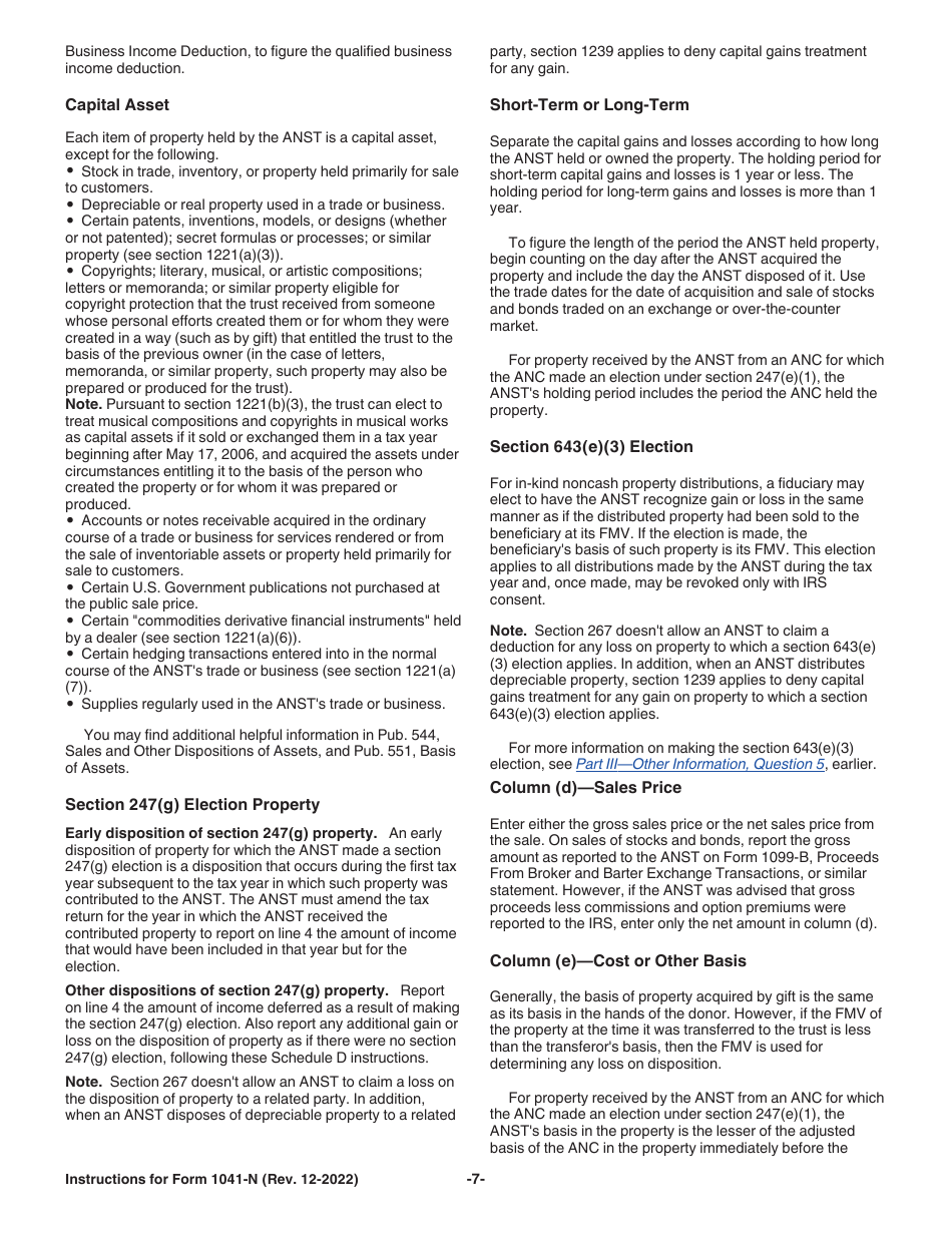 Instructions for IRS Form 1041-N U.S. Income Tax Return for Electing Alaska Native Settlement Trusts, Page 7