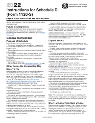 Document preview: Instructions for IRS Form 1120-S Schedule D Capital Gains and Losses and Built-In Gains