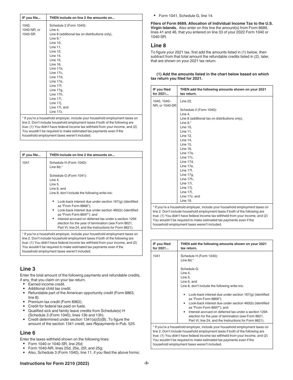 Instructions for IRS Form 2210 Underpayment of Estimated Tax by Individuals, Estates, and Trusts, Page 3