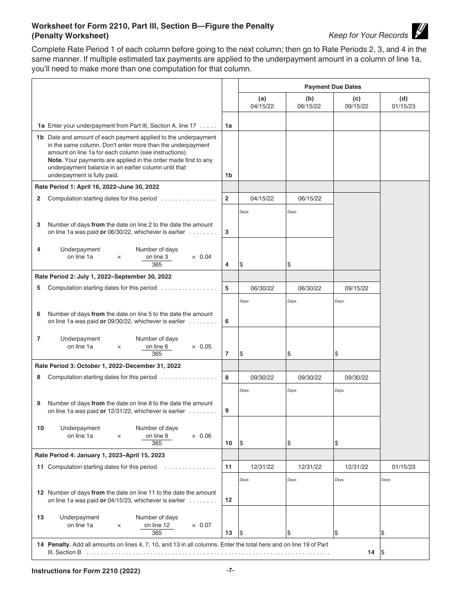 Instructions for IRS Form 2210 Underpayment of Estimated Tax by Individuals, Estates, and Trusts, Page 7